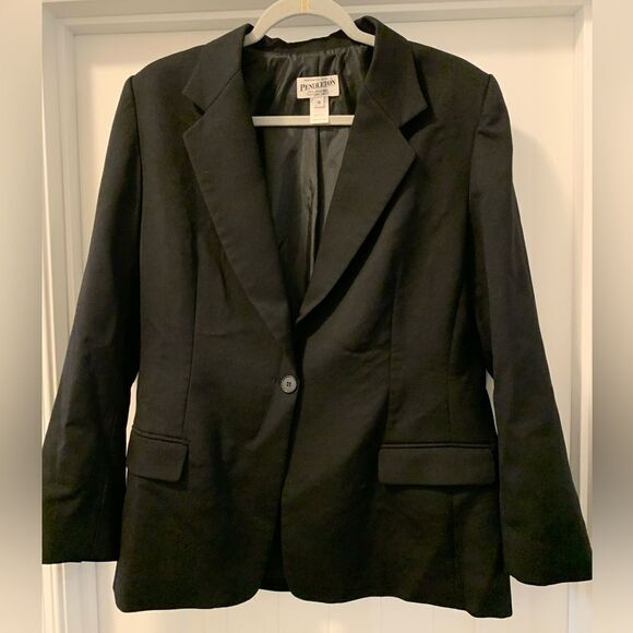 Pendleton Vintage 100% Virgin Wool Blazer Jacket Size 14 Single Button Closure - Picture 1 of 4